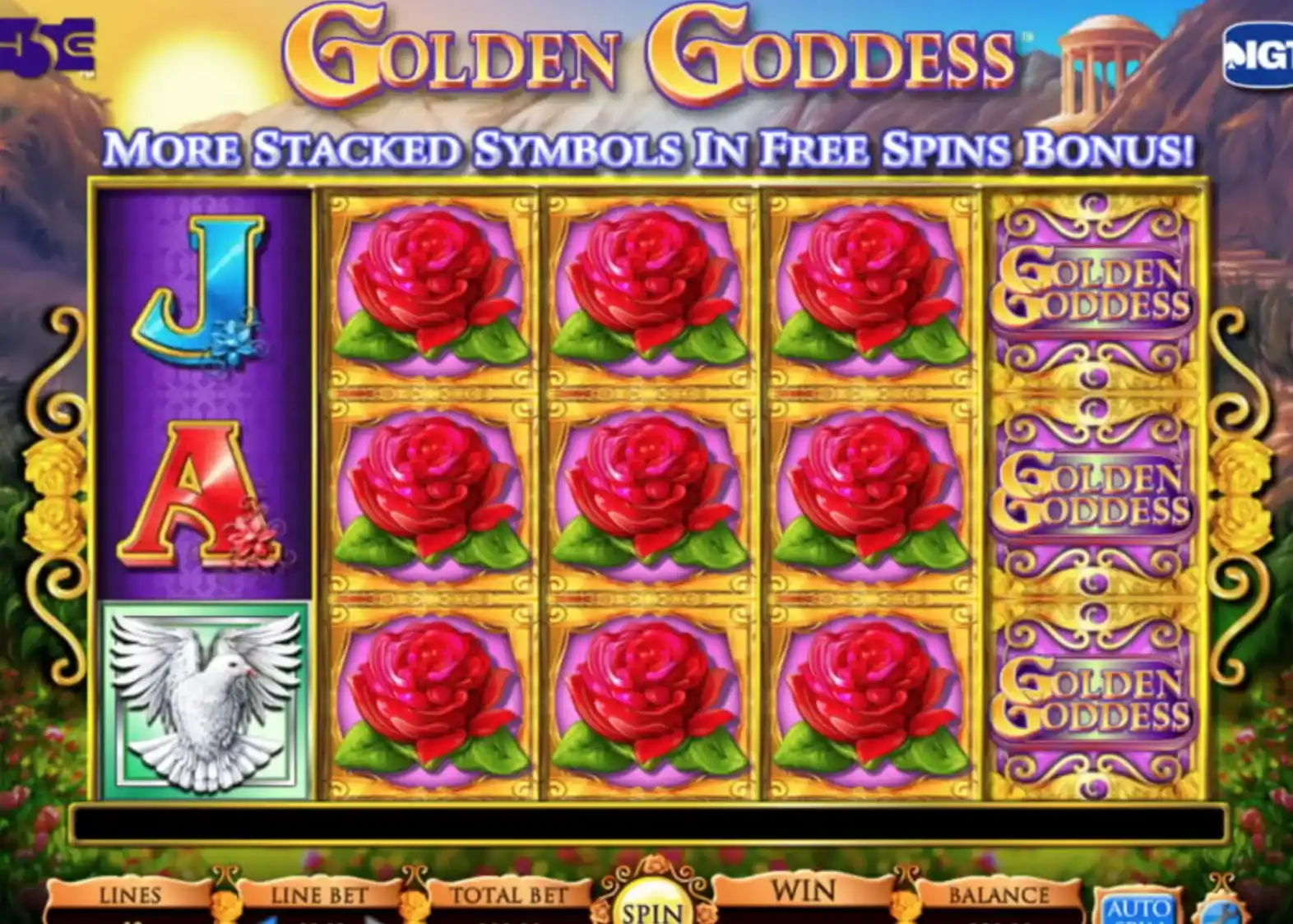 Golden Goddess bonificaciones tragamonedas