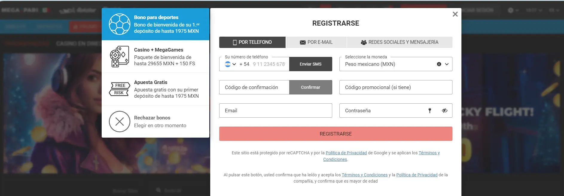 Crea una cuenta en un casino LItecoin formulario registro