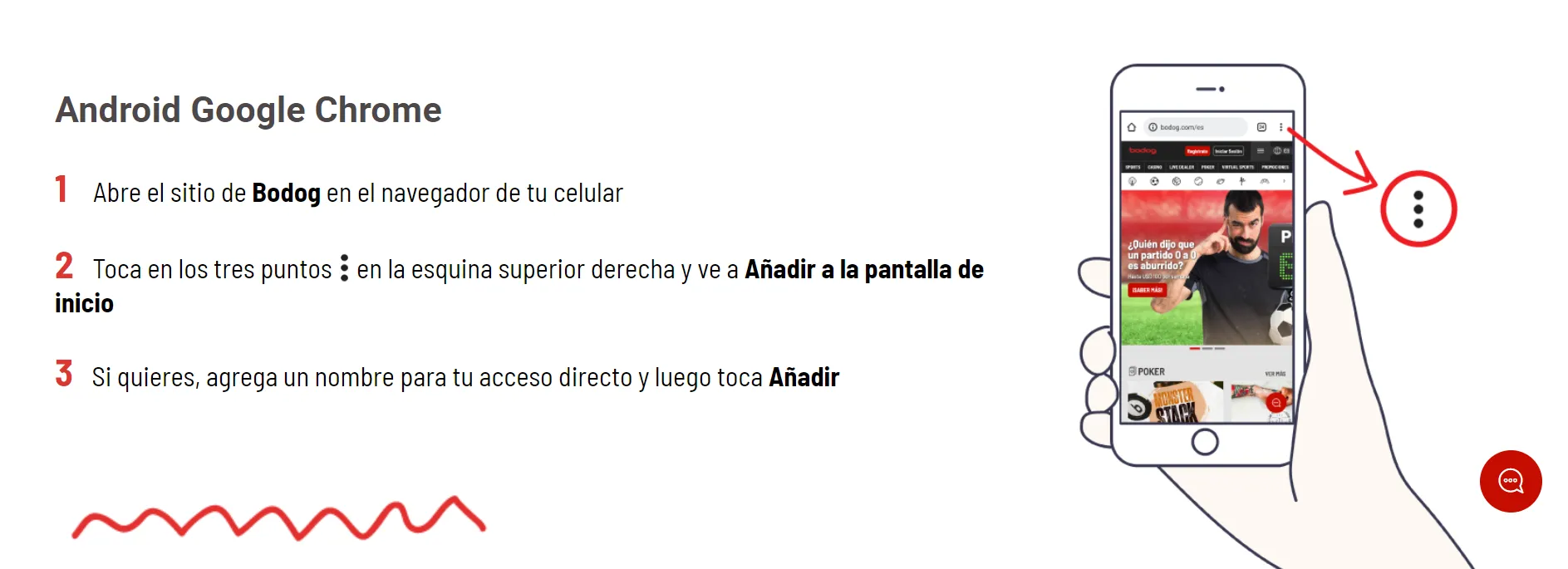 Crea un enlace desde tu teléfono enlace directo Bodog